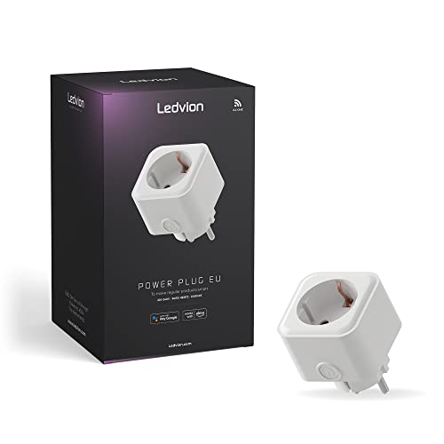 Ledvion Smart Stecker, Schlaue WLAN Steckdose, Wifi Smart Home, Kompatibel mit Alexa, Google Home und andere Sprachsteuerung von Ledvion