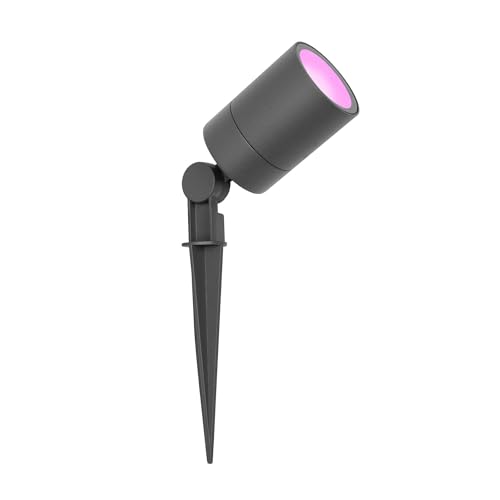 Ledvion - SMART Wifi LED Strahler, Anthrazit Aluminium, IP65, 5W, RGBWW, 1 Meter Kabel, LED Strahler, Garten Spot von Ledvion