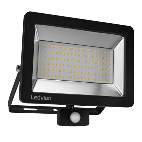 Ledvion - LED Flutlichter mit Bewegungsmelder, 150 Watt, 6500K, 18000 Lumen, IP44, Mit Schnellanschluss & 2 Jahre Garantie von Ledvion