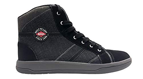 Lee Cooper Herren Arbeitssicherheit Retro Kontrastnähte Metallschutz Stahlkappe Sicherheit Midsole Sicherheitsstiefel Construction Boot, Schwarzgrau, 45 EU von Lee Cooper