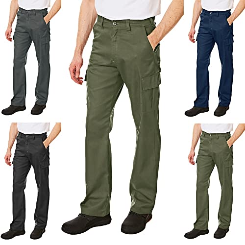 Lee Cooper LCPNT205 Arbeitskleidung-Cargohose für Herren, Khaki, 32W_R von Lee Cooper