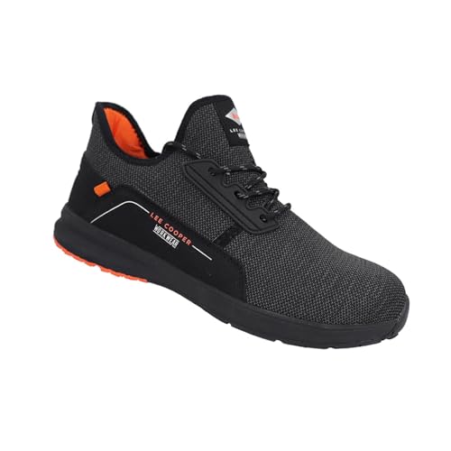 Lee Cooper Herren Arbeitskleidung Leichte atmungsaktive Next Generation Stahlkappe Comfort Arbeitssicherheit Trainer Schuhe SB SRA, Schwarz, 44 EU von Lee Cooper