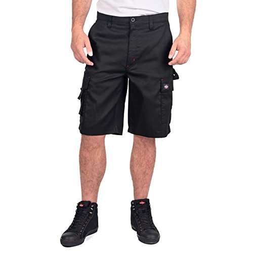 Lee Cooper Workwear Klassische Cargo-Shorts für Herren, Schwarz, 34W von Lee Cooper