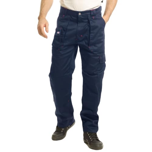 Lee Cooper Herren Triple-syet multiværktøjs klassisk fragt kattepude lommer arbejdssikkerhed Hosen, Marine, 36W / 29L EU von Lee Cooper