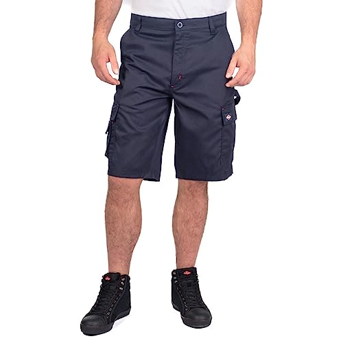 Lee Cooper Workwear Herren Klassische Mehrfachtaschen Cargo Shorts, Marine, 36W von Lee Cooper