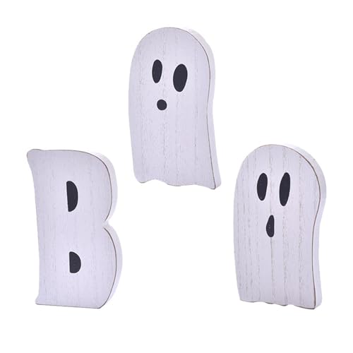 LeeQinersw 3 Stück Holz Deko Holz Tiered Tablett Holz Tischzeichen Holz Schilder für Halloween Rustikal Bauernhaus für Geschenk Zuhause Party, L von LeeQinersw