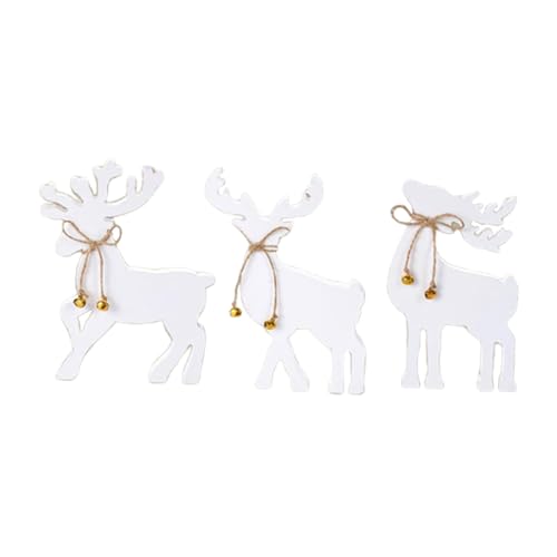LeeQinersw 3Pcs Rentier Weihnachten Dekorationen mit Glocke Tabletop Ornament Dekorative von LeeQinersw