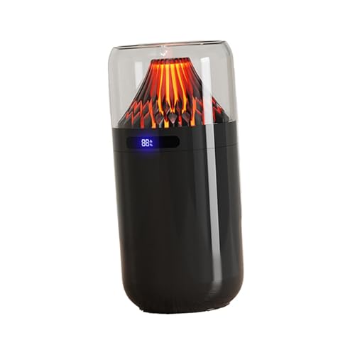 LeeQinersw Essential Oil mit 360ml Kapazität Und Aroma Funktion Desktop Luftbefeuchter Tragbarer Mini Diffusor Leiser Luftdiffusor mit Multicolor Vulka, Schwarz von LeeQinersw
