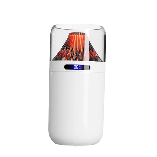 LeeQinersw Essential Oil mit 360ml Kapazität Und Aroma Funktion Desktop Luftbefeuchter Tragbarer Mini Diffusor Leiser Luftdiffusor mit Multicolor Vulka, Weiß von LeeQinersw
