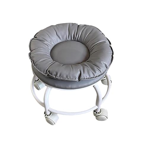 LeeQinersw Flexibler Drehhocker mit Rädern Ergonomisch Geformt Leicht zu Bewegen für Friseur Küchenbenutzung Hobbyraum, Grau LeeQinersw Flexibler Drehhocker mit Rädern Ergonomisch Geformt Leicht zu Bewegen für Friseur Küchenbenutzung Hobbyraum, Grau von LeeQinersw