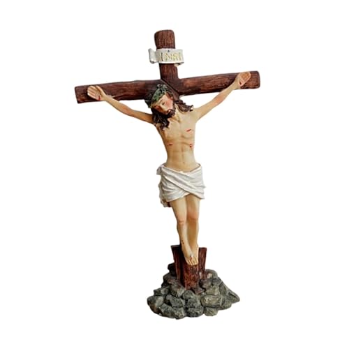 LeeQinersw Jesus Kreuz Jesus Hause Kapelle Ornament Dekorative Desktop Skulptur Harz für von LeeQinersw