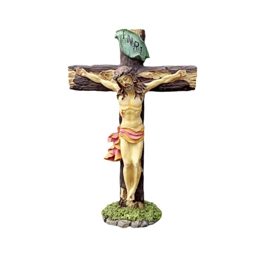 LeeQinersw Jesus Kruzifix Kreuz Figurine Jesus Kruzifix Statue für Garten Hof LeeQinersw Jesus Kruzifix Kreuz Figurine Jesus Kruzifix Statue für Garten Hof von LeeQinersw