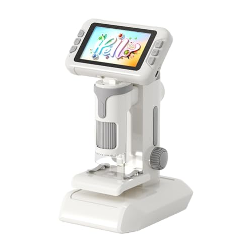 LeeQinersw Kindermikroskop Digitalmikroskop Handlupe Wissenschaftsspielzeug Schullehrmittel mit Fotofunktion Und PC Anschluss für Den Biologieunterricht Und für, Grau von LeeQinersw