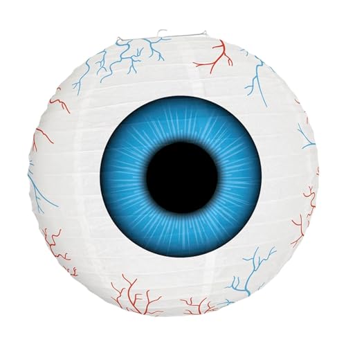 LeeQinersw Papierlaterne Als Halloween Laterne Gruseliges Hängeornament Partydekoration Und Festartikel mit Muster Als Blickfang für Gruselfeiern, Blau von LeeQinersw