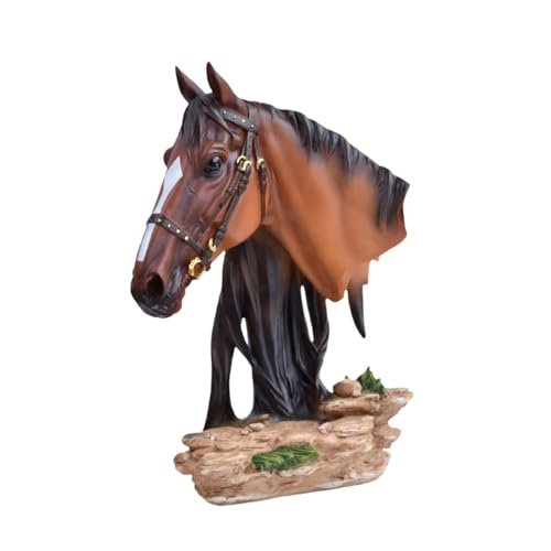 LeeQinersw Pferdekopf Statue Dekofigur Schreibtischdekoration Tier Skulptur Moderne Büste Aus Stabilem Kunstharz mit Zeitloser Ausstrahlung Als Geschenk für Fami, Braun LeeQinersw Pferdekopf Statue Dekofigur Schreibtischdekoration Tier Skulptur Moderne Büste Aus Stabilem Kunstharz mit Zeitloser Ausstrahlung Als Geschenk für Fami, Braun von LeeQinersw