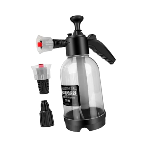 LeeQinersw Schaumsprüher Pumpsprüher Drucksprüher Handsprüher mit 2L Tank Und Manueller Pumpe Sowie 2 Düsen für Autowäsche Und Den Haushalt, Weiß von LeeQinersw