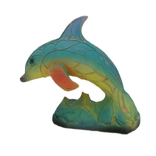 LeeQinersw Tier Tischlampe Harz Schreibtischlampe Lampenfigur Dekorative Skulptur Wohnaccessoire für Schlafzimmer Wohnzimmer Büro, Delphin-schreibtischlampe von LeeQinersw