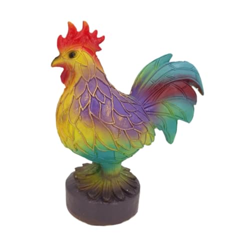 LeeQinersw Tier Tischlampe Harz Schreibtischlampe Lampenfigur Dekorative Skulptur Wohnaccessoire für Schlafzimmer Wohnzimmer Büro, Hahn Tischlampe von LeeQinersw