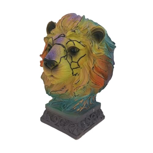 LeeQinersw Tier Tischlampe Harz Schreibtischlampe Lampenfigur Dekorative Skulptur Wohnaccessoire für Schlafzimmer Wohnzimmer Büro, Löwen-tischlampe von LeeQinersw