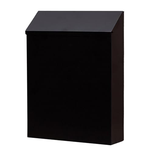 LeeQinersw Wandbriefkasten Metall Postkasten Eisen mit Schloss Zeitungsfach Wetterfest Abschließbar für Außenbereich Hausflur Balkon Terrasse 22cmx6.5c, Schwarz von LeeQinersw