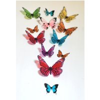 12 3D Regenbogen Schmetterling Wand Kunst Aus Kunststoff von LeeShay