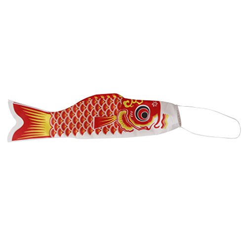 55–150 cm verschiedene japanische Windsack-Flagge, Koi, Nobori, Segelfisch, 150 cm, Rot von Leeadwaey