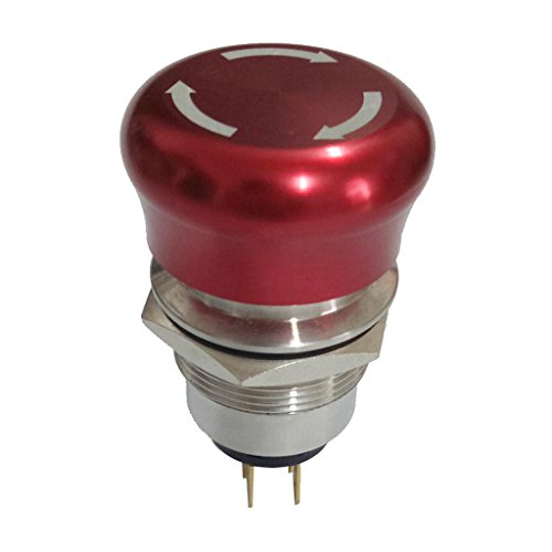 AC 220 V 5 A 19 mm rote Pilzkappe, Not-Stopp-Druckschalter, 2 NO 2 NC von Leeadwaey