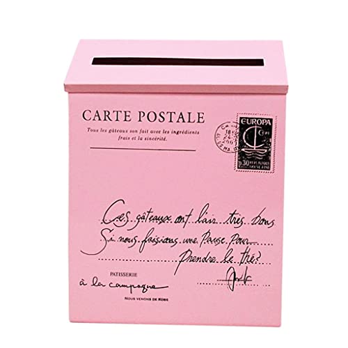Briefkasten, Vintage-Stil, verzinkt, Briefkasten, Zeitungsbox, Rosa von Leeadwaey