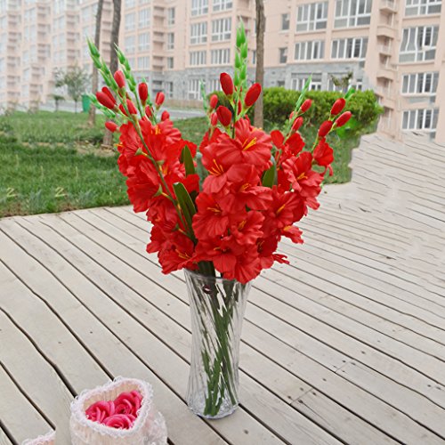 Künstliche Simulation Gladiolen Blume Stiel Hochzeit Home Decor Rot von Leeadwaey