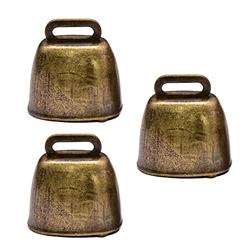 Leeadwaey 3 Stück Retro Weideglocke Kleine Kuhglocke Laute Glocken für Kuh Pferd Hund Bronze von Leeadwaey
