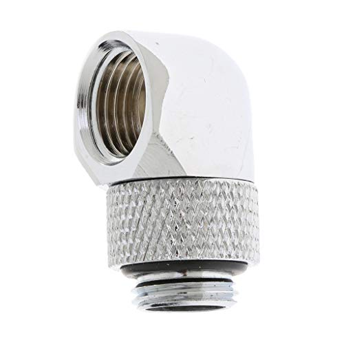 Leeadwaey G1/4 Zoll 360 Grad drehbarer Multi-Link-Adapter für Wasserkühlungssysteme, Silber von Leeadwaey