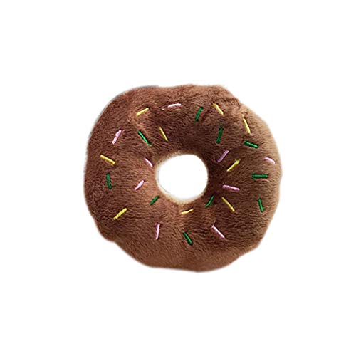 Leeadwaey Haustier-Donut-Form, Plüsch-Spielzeug, Kauspielzeug, quietschendes Spielzeug, für Hunde und Katzen, Kaffee Leeadwaey Haustier-Donut-Form, Plüsch-Spielzeug, Kauspielzeug, quietschendes Spielzeug, für Hunde und Katzen, Kaffee von Leeadwaey