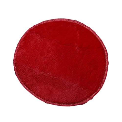 Leeadwaey Weicher Shaggy-Teppich, rund, für Wohnzimmer, Schlafzimmer, Fußmatte, Teppich, rot, 1,2 m von Leeadwaey