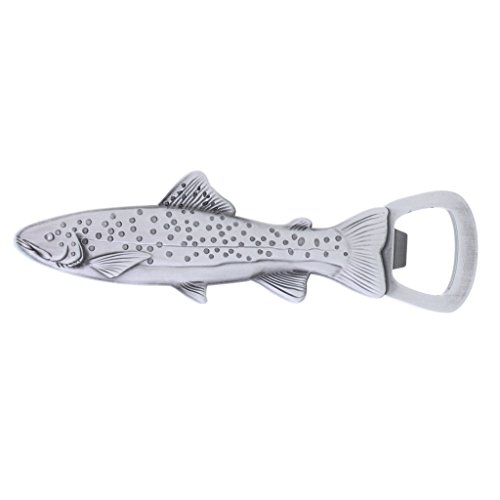 Metall-Flaschenöffner für Forellenfische, magnetisch, Fischform, 13 cm von Leeadwaey