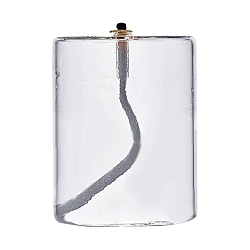 Öllampe aus transparentem Glas, Öllampe, Flüssigkerze zur Dekoration, transparent, S von Leeadwaey