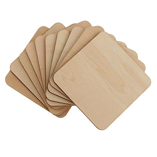 Quadratische MDF-Holzstücke, unlackiert, blanko, 60 x 60 mm, 10 Stück Quadratische MDF-Holzstücke, unlackiert, blanko, 60 x 60 mm, 10 Stück von Leeadwaey