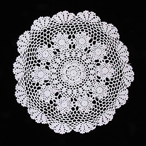 Weiße Seerose gehäkelte Baumwolle Spitze Deckchen Tischsets Deckchen Matte 50 cm von Leeadwaey