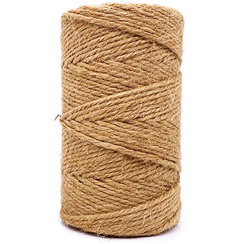 Jute-Schnur 100 m, 2,5 mm, 4-lagig, strapazierfähig, natürliches Juteseil, Schnur für Zuhause, Garten, Pflanze, Bilder, Aufhänger, industrielle Verpackung, Schnur für Geschenke, Einmachgläser, von Leecogo