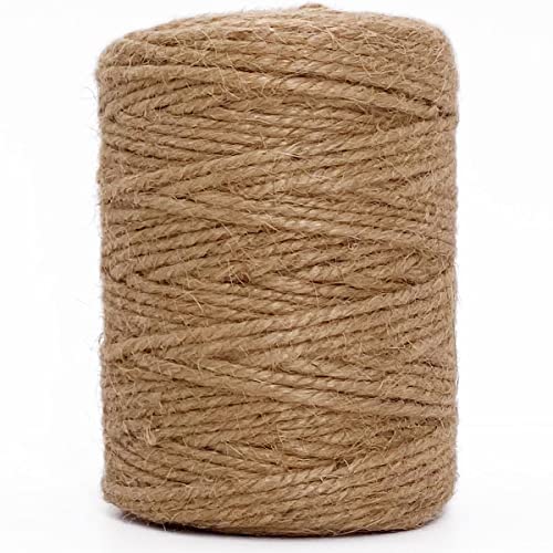 Leecogo Jute-Schnur, 3 mm dick, 180 m, strapazierfähig, natürliche Jute-Seil für Zuhause, Garten, Pflanzen, Bilder, industrielle Verpackung, Schnur für Geschenke, Einmachgläser, Hochzeitsdekorationen von Leecogo