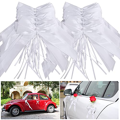 50 Stück Antennenschleifen Autoschleifen,Autoschleifen Hochzeit Antennenschleifen Weiß,hochzeitsschleifen fürs auto,autoschleife hochzeit,Verwendet für Hochzeits,Autoschmuck,Zuckerbeutel von Leeelyan