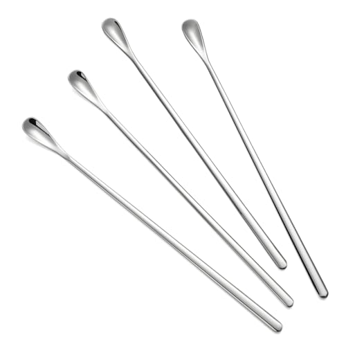 Eisteelöffel Lange Löffel 4-teilig Edelstahl Rührlöffel für Kaffee Tee Getränke Cocktail (LL4) von Leegg