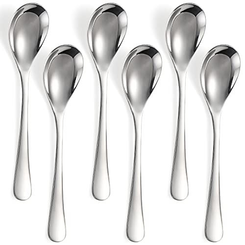 Teelöffel Edelstahl 6 Stück Teaspoons Kaffeelöffel Espressolöffel Löffel für Joghurt Pudding Obstdessert (No.3) von Leegg