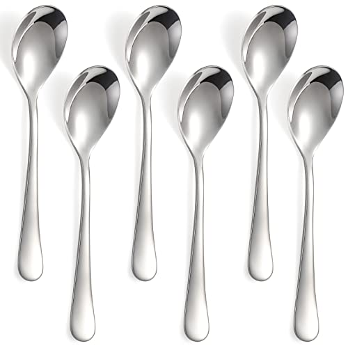 Teelöffel Edelstahl 6 Stück Teaspoons Kaffeelöffel Espressolöffel Löffel für Joghurt Pudding Obstdessert (No.4) von Leegg