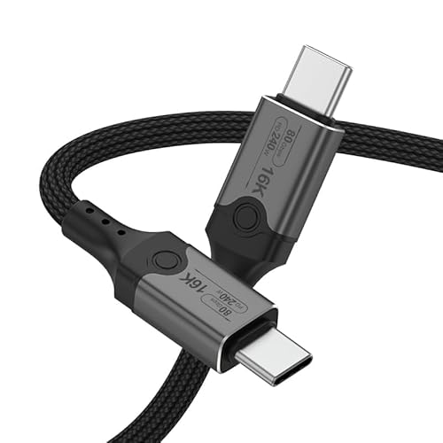 Leehitech 120Gbit/s Thunderbolt 5 Kabel 0.5m, 240W Ladekabel, 16K/8K Video Display, USB 5 für Thunderbolt 4, USB 4, USB C, iPhone 16/15, SSD, eGPU, Laptop Leehitech 120Gbit/s Thunderbolt 5 Kabel 0.5m, 240W Ladekabel, 16K/8K Video Display, USB 5 für Thunderbolt 4, USB 4, USB C, iPhone 16/15, SSD, eGPU, Laptop von Leehitech