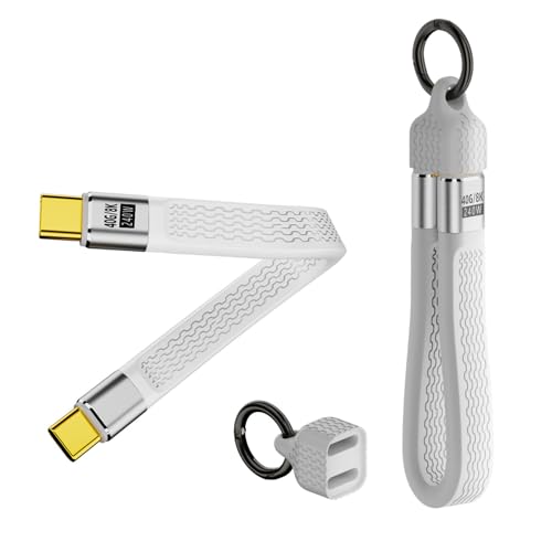 Leehitech 2 Stück 240W USB C zu USB C Kurzes Kabel, USB4.0 PD3.1 Schnellladekabel, 40Gbps, 8K 60Hz Video für Thunderbolt 4/3, Power Bank, iPhone 16/15ProMax, 13cm von Leehitech