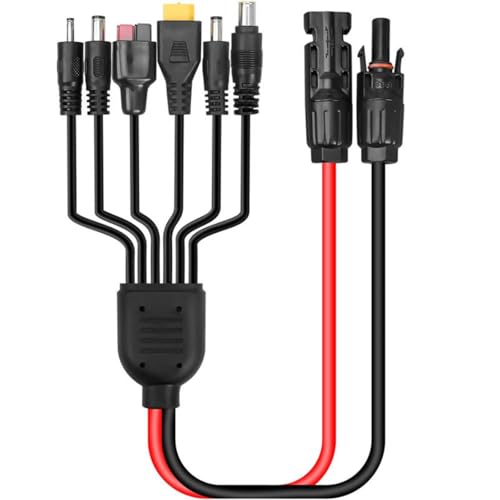 Leehitech 6 in 1 Solarladekabel Solar Adapter, Universal-Solarstecker zu DC5521/DC7909/XT60/DC35135/DC6530 Anderson Adapter Stecker, Solar connector 16AWG Kabel für Solarpanel, 1M Leehitech 6 in 1 Solarladekabel Solar Adapter, Universal-Solarstecker zu DC5521/DC7909/XT60/DC35135/DC6530 Anderson Adapter Stecker, Solar connector 16AWG Kabel für Solarpanel, 1M von Leehitech