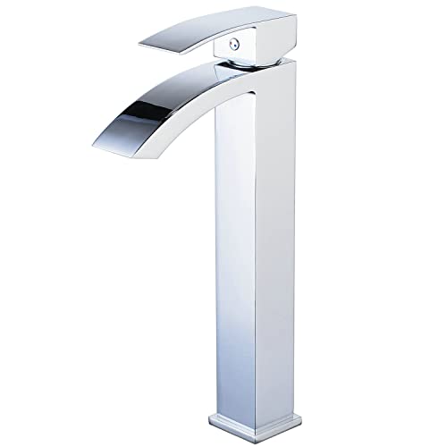 Bad Schiff Waschbecken Wasserhahn Einhand Verchromt Wasserfall Auslauf 1 Loch Deck Montieren Toilette Moderne Hochhahn Leekayer, LK70531ZH von Leekayer