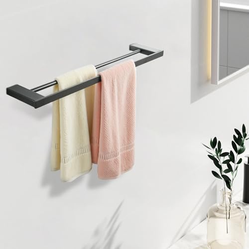 Leekayer 40 cm Porta Asciugamani Doppio,Handtuchhalter Schwarz,Wandhalter Badezimmer aus Edelstahl,Accessori Bagno von Leekayer