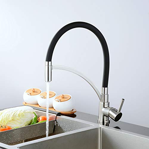 Leekayer Küchenarmatur Schwarz Nickel Gebürstet Einhand-Küche Wasserhahn Silikon Schlauch Hot Cold Wasserhahn 1-Loch-Halterung Drehung Leekayer Küchenarmatur Schwarz Nickel Gebürstet Einhand-Küche Wasserhahn Silikon Schlauch Hot Cold Wasserhahn 1-Loch-Halterung Drehung von Leekayer