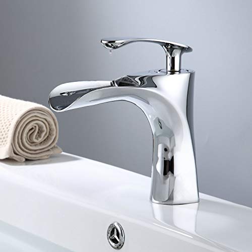 Leekayer Waschbecken im Badezimmer,Silber Chrom,Messing Material,Wasserfall Wasserhahn,Wasserhahn Klein,1 Loch Eingriff,Heißes und Kaltes Wasser Mischen,LK1004CG Leekayer Waschbecken im Badezimmer,Silber Chrom,Messing Material,Wasserfall Wasserhahn,Wasserhahn Klein,1 Loch Eingriff,Heißes und Kaltes Wasser Mischen,LK1004CG von Leekayer